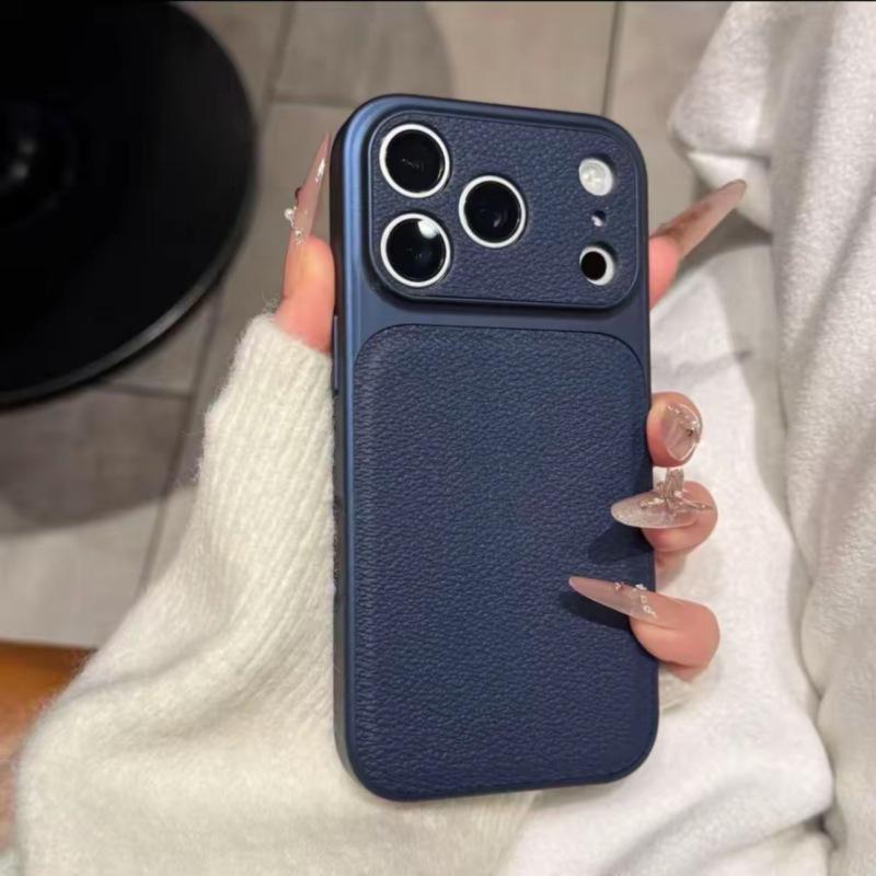Autumn/Winter Lychee Texture Phone Case for iPhone 17 Pro Max, 16, and 15