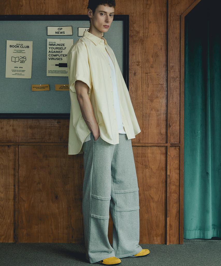NODU Double Line Wide Pants [Gray]