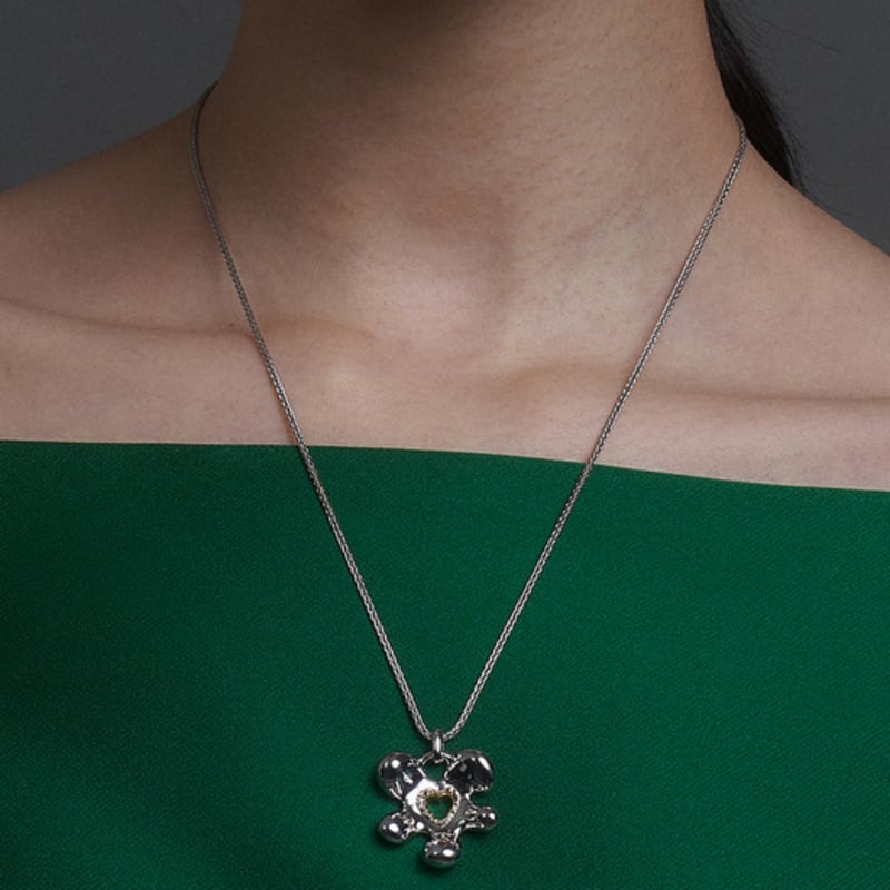 Amidibloom Bubble Heart Chain Necklace