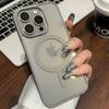 Роскошный прозрачный чехол для беспроводной зарядки Magsafe Magnetic для iPhone 11 12 13 14 15 16 Pro Max Plus силиконовый прозрачный чехол