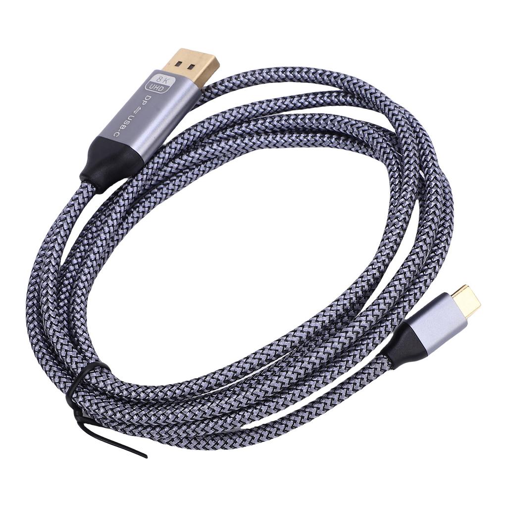 Кабель Type-C — DisplayPort подходит для ноутбуков MacBook Pro Air, Plug and Play, 8K 60 Гц, USB-C — DisplayPort, тканевый кабель.