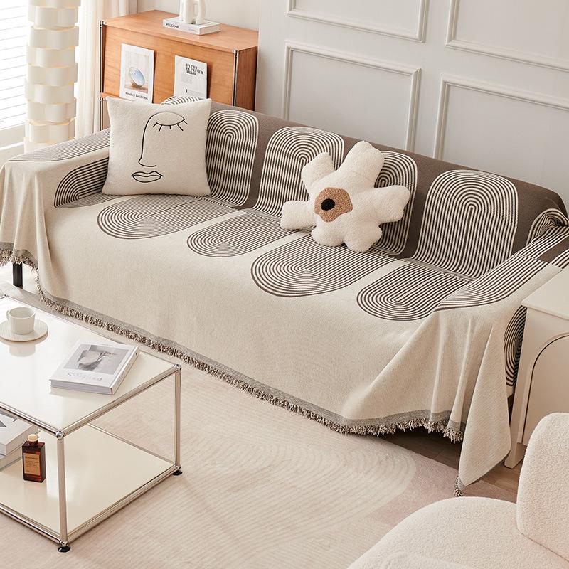 Sofa Cover Cloth, Fully Covered with Chenille All-season Universal Anti Cat Scratch Sofa Towel Cover, All Inclusive