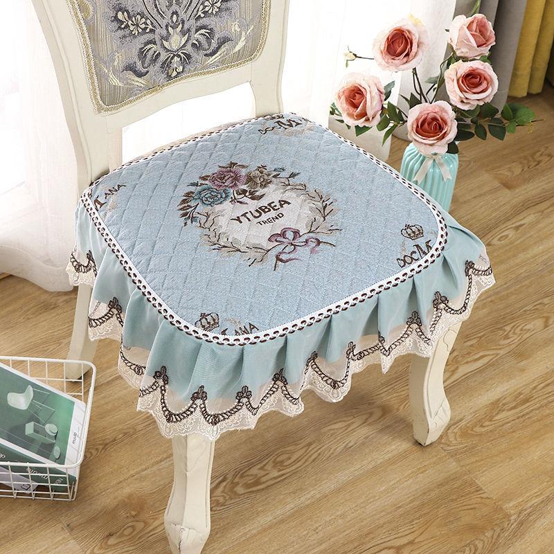 Подушка для обеденного стула, европейские подушки для сидений с принтом и кружевом, качественный коврик для стула Four Seasons, нескользящая подушка для ягодиц