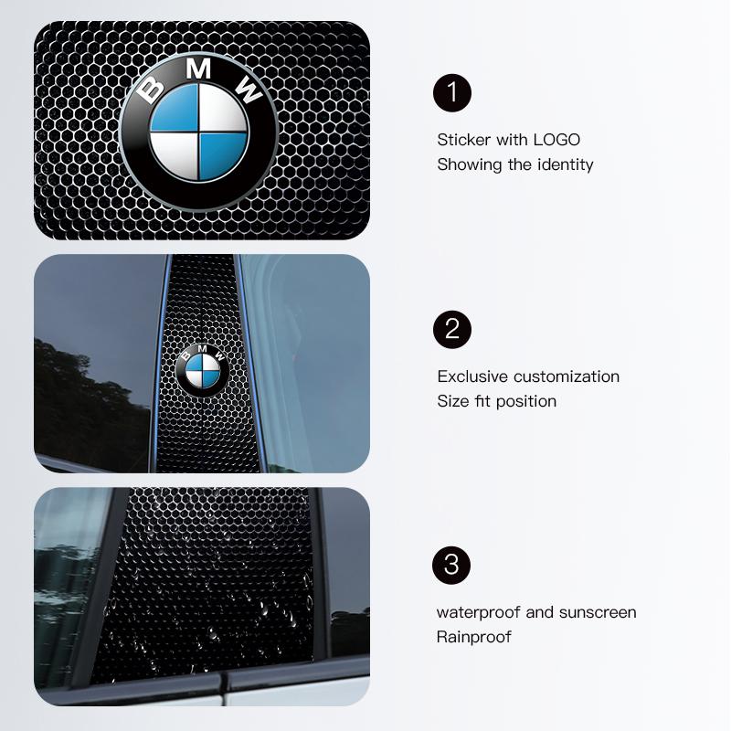 MXUI1 BMW Car BC Pillar Protective Film Auto Center Pillar Logo Sticker For F30 X2 X4 E90 F20 E46 E60 X6 F40 F10 E28 X3 X1 E70 X7 E92