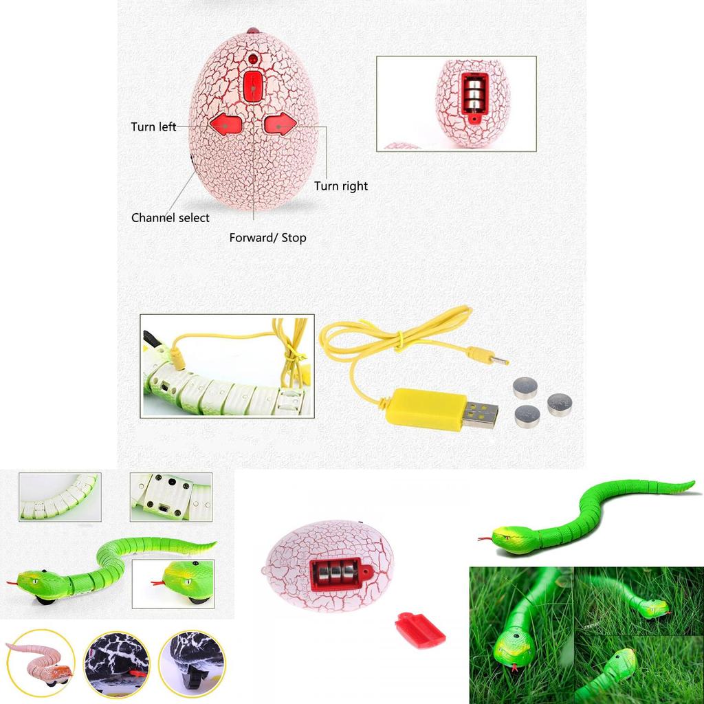 Ужасающая змея-погремушка на радиоуправлении, игрушка для розыгрышей, премиальное качество, зеленая отделка