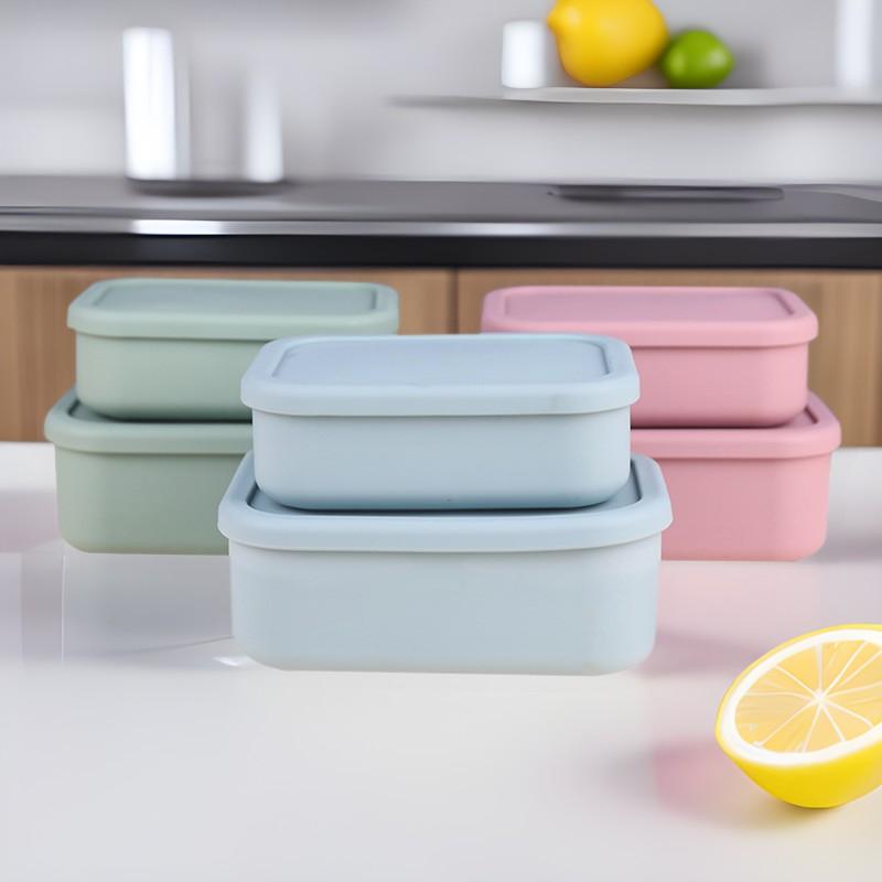 Food-Grade Silicone Lunch Box Set Microwave Safe Bento Container Office Workers Students Portable Meal Prep
