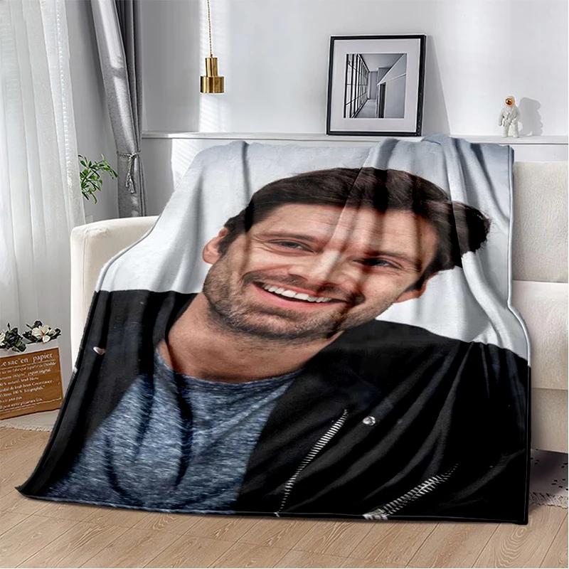 3D Плед из мягкого фланеля с Себастьяном Стэном, красивым актером, для кровати, спальни, дивана, пикника, Покрывало для дивана, офиса, подарок для детей