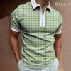 Trendy Geometric Print Short Sleeve Half-Zip Polo Shirt