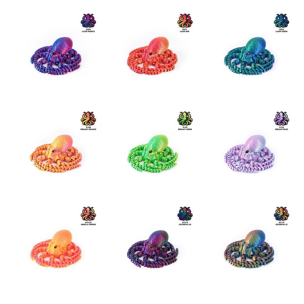 3D Печать Фигурки Осьминога Игрушки Многосуставные Подвижные Симуляция Глаз Игрушка-антистресс Модель Животного Настольный Фестиваль Вечеринка Подарок для Детей