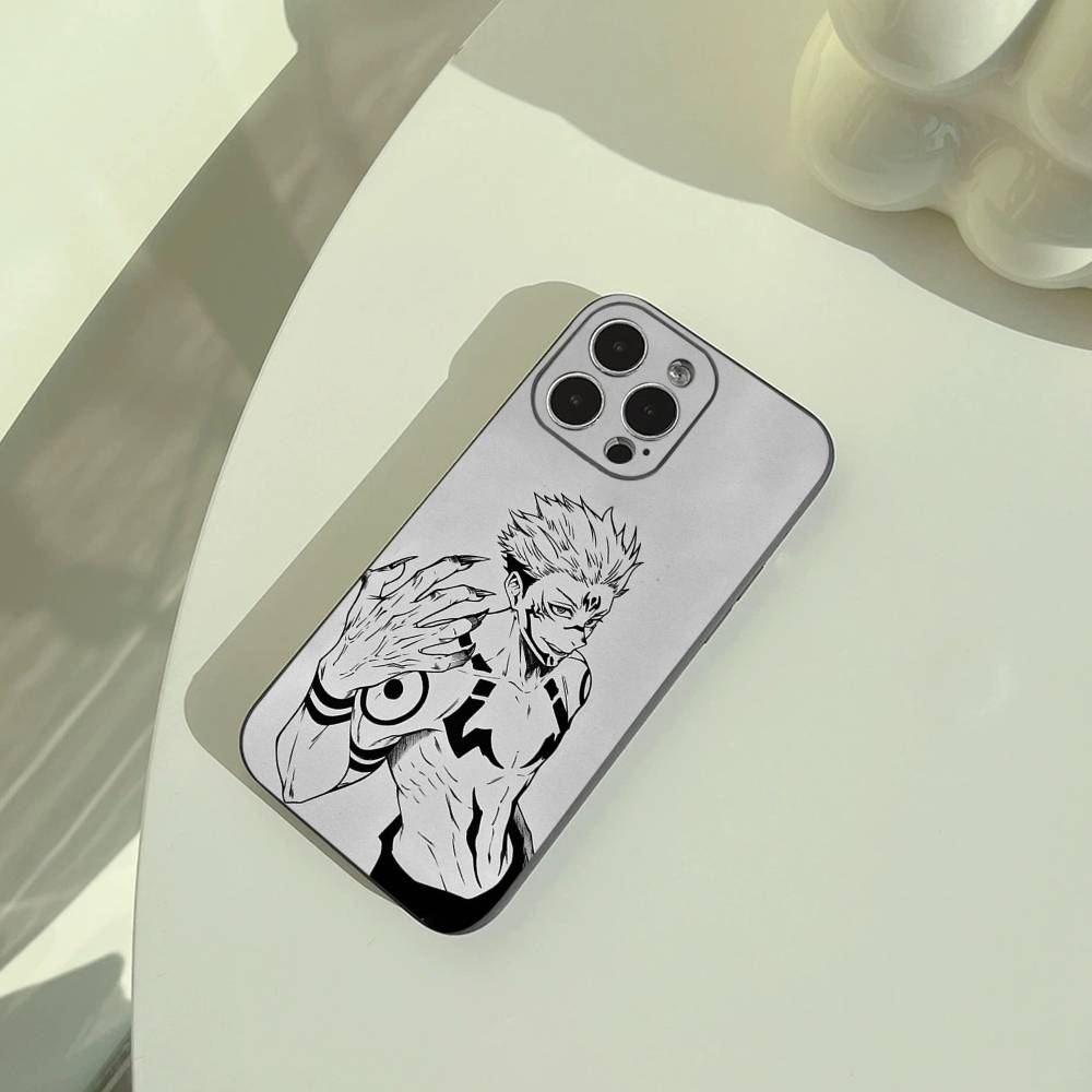 Популярный-Аниме--Магическая битва Чехол для телефона Для iPhone 17,16,15,14,13,12,11 Pro Max, Легкий и практичный Мягкий черный чехол