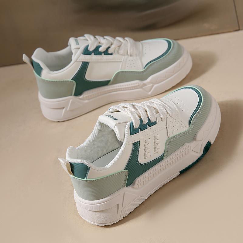 Весенние новые маленькие белые туфли на толстой подошве женские универсальные повседневные туфли женские модные студенческие кеды женские