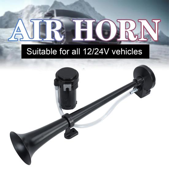 Комплект воздушного звукового сигнала для электропоезда с компрессором, сверхгромкий, водонепроницаемый, простая установка, громкоговоритель для грузового автомобиля, автомобиля, внедорожника, комплект воздушного звукового сигнала