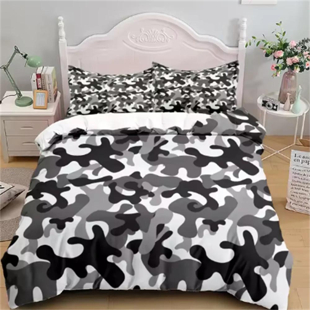 Camouflage Soldier Campus Duvet Cover Set EU Single Double King US Twin Full Queen Cal Children Bed Linen Set