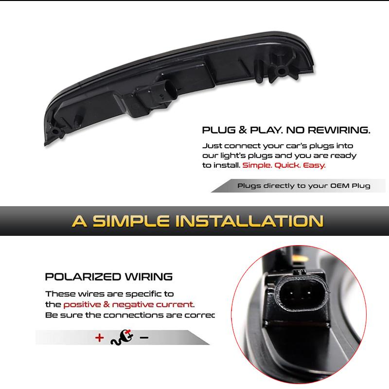 For Chrysler 300 Front Rear Bumper LED Side Fender Marker Light Parking Light Front Amber Turn Signal Lights 2015-2021 12V Back Up Lights 1