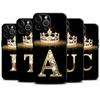 Чехол для телефона Diamond Crown Letter Capa для iPhone 16 15 14 13 12 11 Plus 16 15 14 13 12 11 Pro Max 13 12 Mini XS Max 7 8 16e