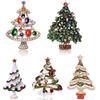 Christmas Brooches Rhinestone Christmas Tree Brooch Alloy Fashion Unisex Pins New Year Xmas Party Jewellery Accessories New Year