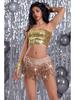 Sequined Tassel Latin Dance Skirt for Women – Stage and Bar Performance Costume Shorts
