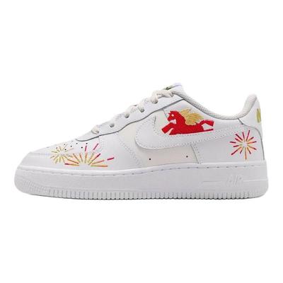 Air Force 1 Серия Unleashed Год Лошади Лимитированная Серия Удобные Классические Низкие Детские Кроссовки Унисекс Белый Красный IQ1133-111
