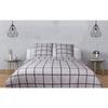 Gray Check Duvet Set - 100% Cotton / 57 Thread Count/cm² - Duvet Set 240 X 220 Cm + 2 Pillowcases 63 X 63 Cm