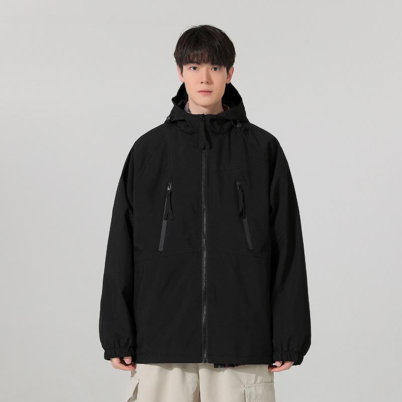 Jacket Men's Spring and Autumn Functional Color Matching Jacket Tooling Hooded Windproof Boys Top