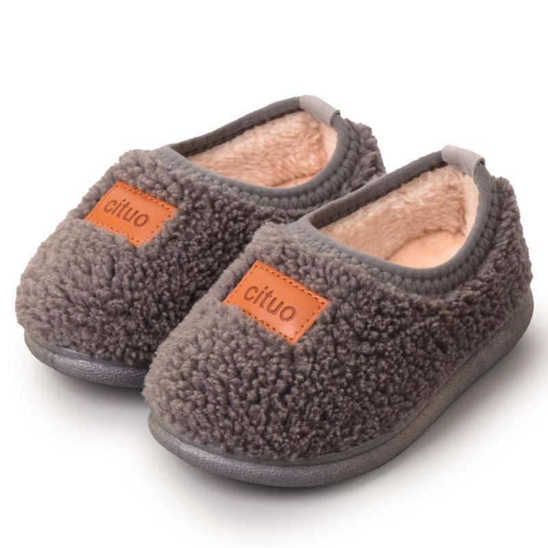 Детская зимняя домашняя обувь для мальчиков и девочек, домашние тапочки, теплые носки для детей