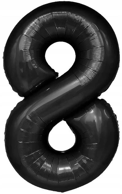 Number 8 Eight Foil Balloon Black 100