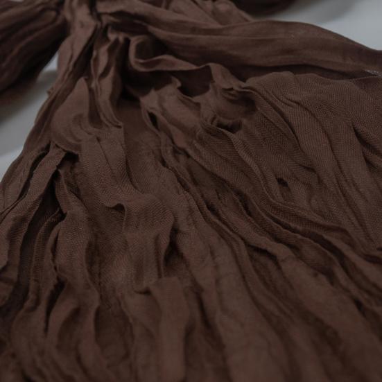 Women Scarf Retro Pleated Design Thin Scarf Soft Flax Shawl Scarf Daily Wear Outdoor Activities Versatile Accessory