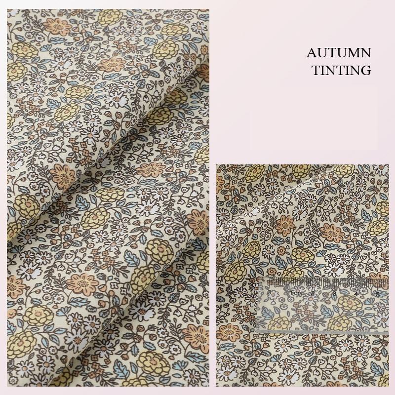 Ткань с цветочным принтом Высококачественная хлопковая ткань Дышащая Мягкая для одежды Шитья Платья Постельное белье Простыни Шторы Материал