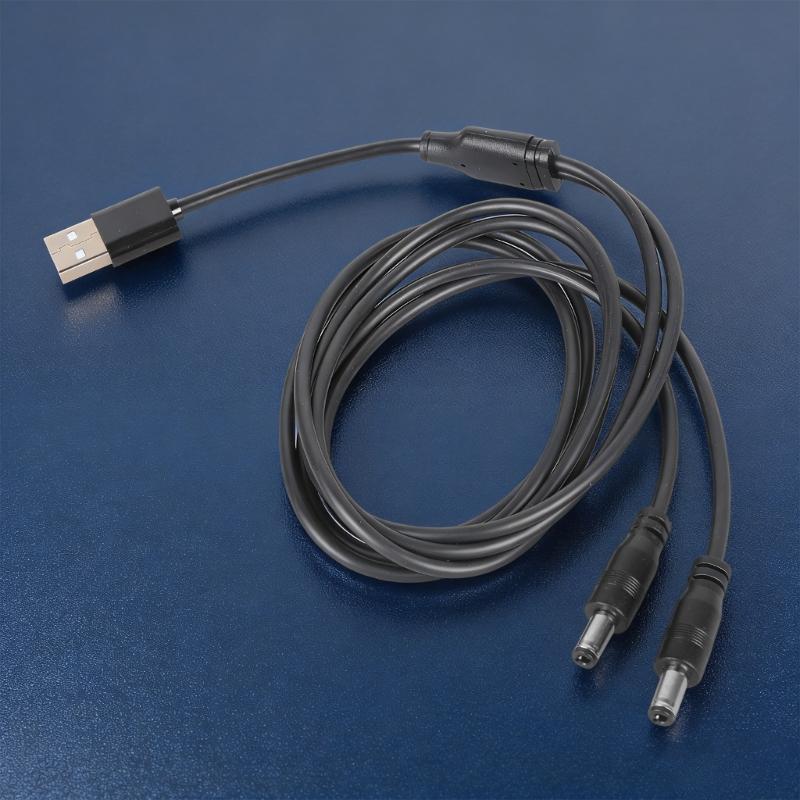 USB-кабель питания на два разъема 5.5x2.5мм 5V3A Для вентилятора, системы освещения, камеры видеонаблюдения