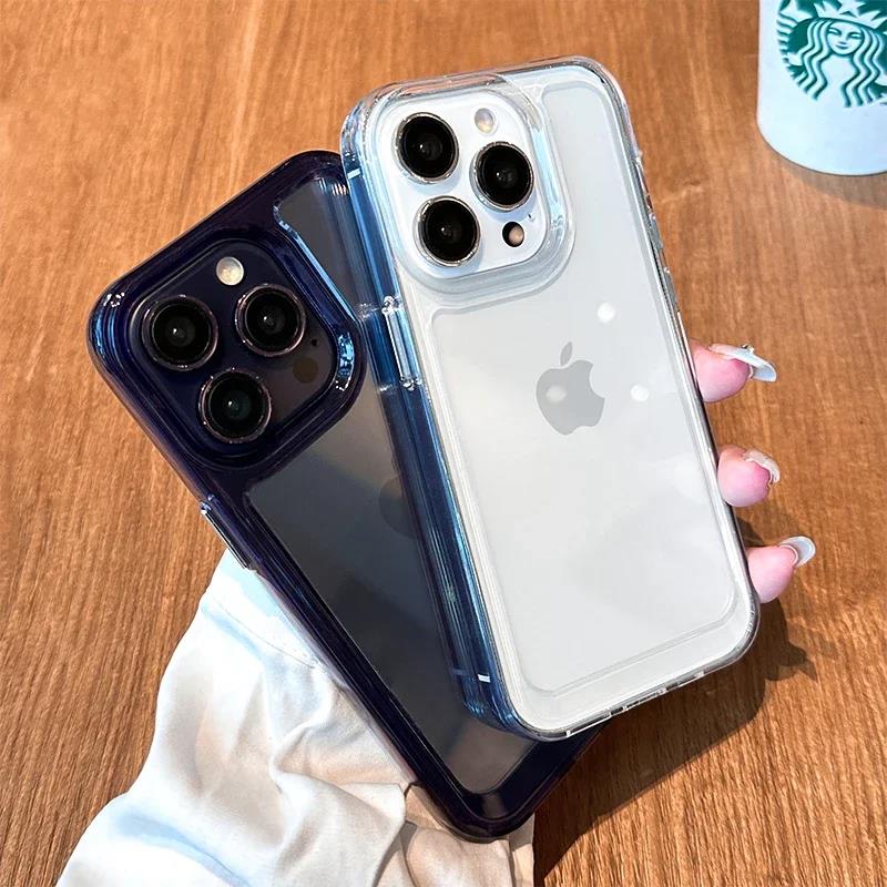 Роскошный прозрачный силиконовый противоударный чехол Armo для iPhone 16 13 14 15 12 11 Pro Max, прозрачная защитная крышка для телефона