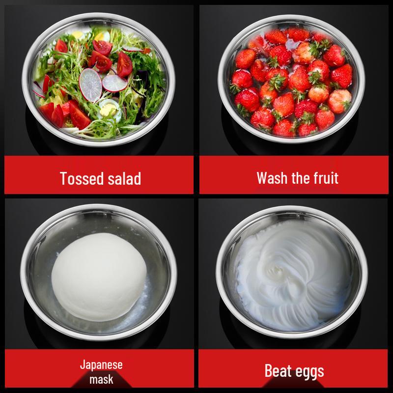 Stainless Steel Large Multi-Purpose Basin for Vegetables, Noodles, Baby Bath, Laundry, and More