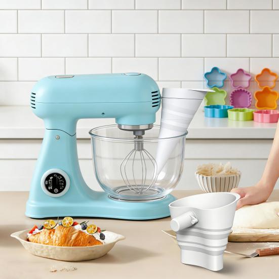 Мучная воронка для миски миксера, насадка-воронка, наклонный носик 30 градусов, герметичная кухонная воронка для миксера, силиконовый инструмент для выпечки без BPA