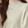Srcr Women's Cropped Mock Neck Heathered Wool Sweater