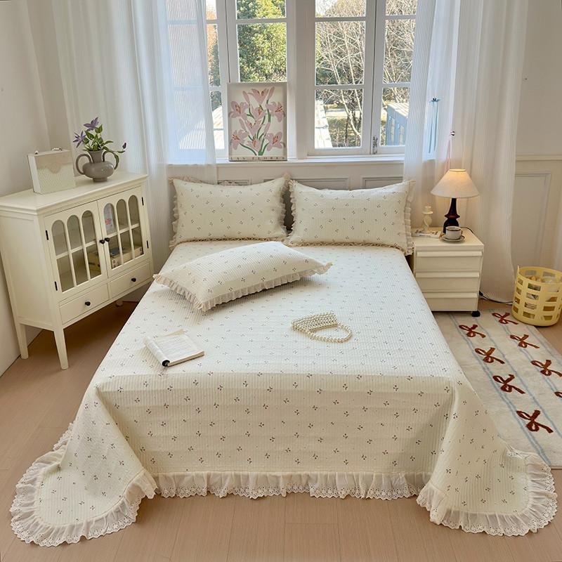 Full Cotton Double-Layer Yarn Washed Cotton Bed Cover
