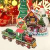 2pcs/set 3D Christmas Puzzle Christmas Decorations Train and Snow House Puzzle Decoration Navidad Manualidades Xmas Clearance