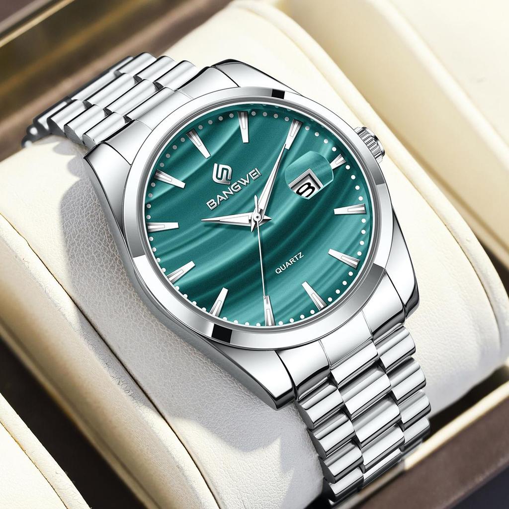LIGE New Men Watches BANGWEI Brand Fashion Casual Personality Dial Waterproof Steel Mens Quartz Watch
