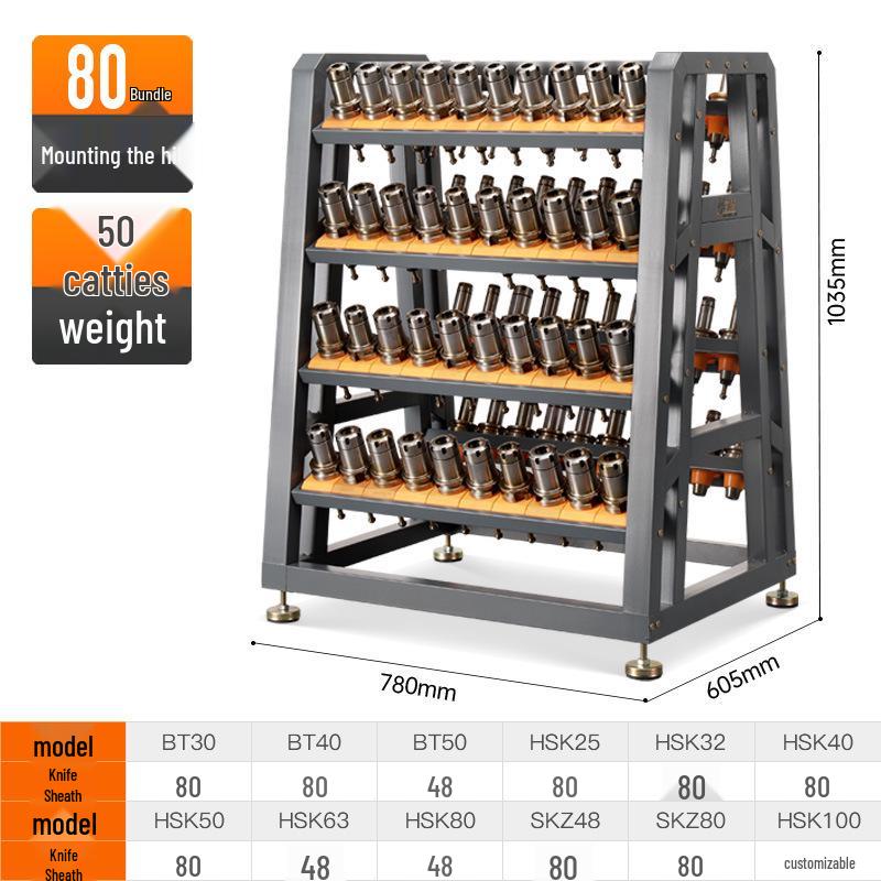 CNC Tool Management Rack with BT40/BT50 Spindle and HSK Tool Holders
