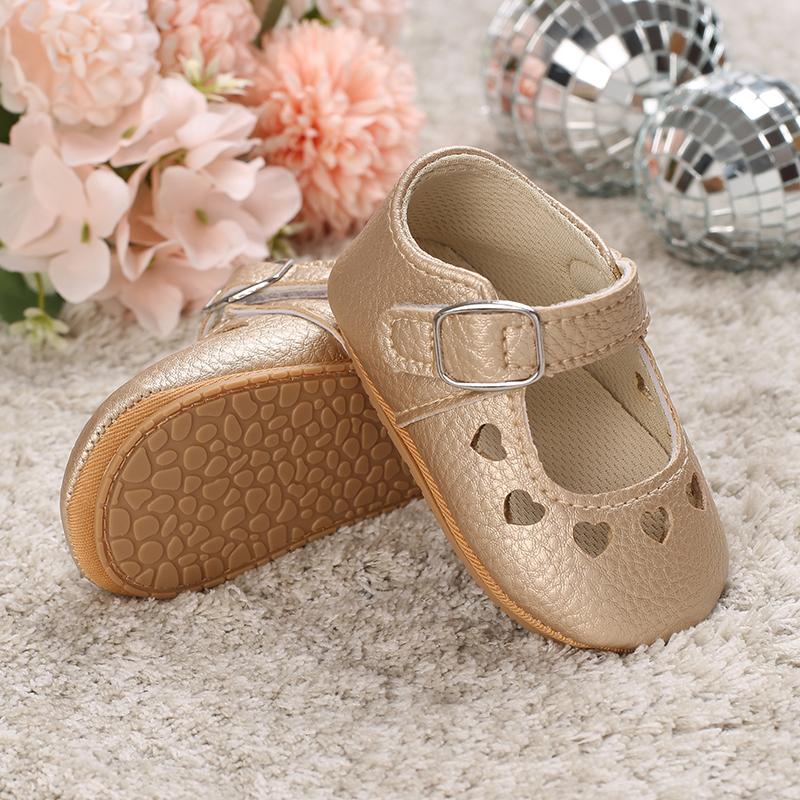 Khaki 0-18M Baby Casual Shoes Infant Toddler Bowknot Non-slip Rubber Soft-Sole Flat PU First Walker Newborn Bow Decor Mary Janes