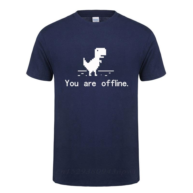 You Are Offline Error 404 Page Computer Dinosaur T Shirt Funny Birthday Gift For Unisex Husband Boyfriend Programmer Cotton Tshirt