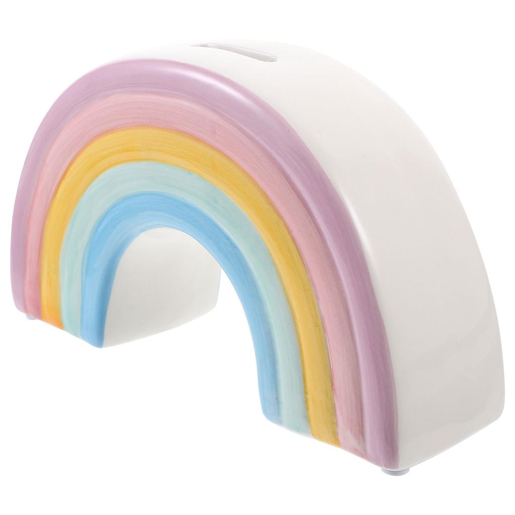 Rainbow Piggy Bank Girl Toddler Toys Money Pot Cartoon Saving Shape Ceramics Child