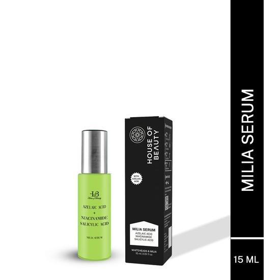 HOUSE OF BEAUTY Сыворотка Milia с азелаиновой кислотой, ниацинамидом, салициловой кислотой от белых угрей, шишек и милиумов, для лица, для здоровой кожи (15 мл, Упаковка 1 шт.)