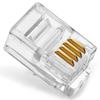 4P4C RJ9 Telephone Handset Connector 4-Core Audio Connector 4-wire Plug Gold-Plated Copper Chip Crystal Heads 50pcs 100pcs