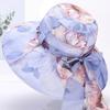 Women Wide Brim Beach Hat Breathable Foldable Floral Fisherman Hat Sun Protection Holiday Hat