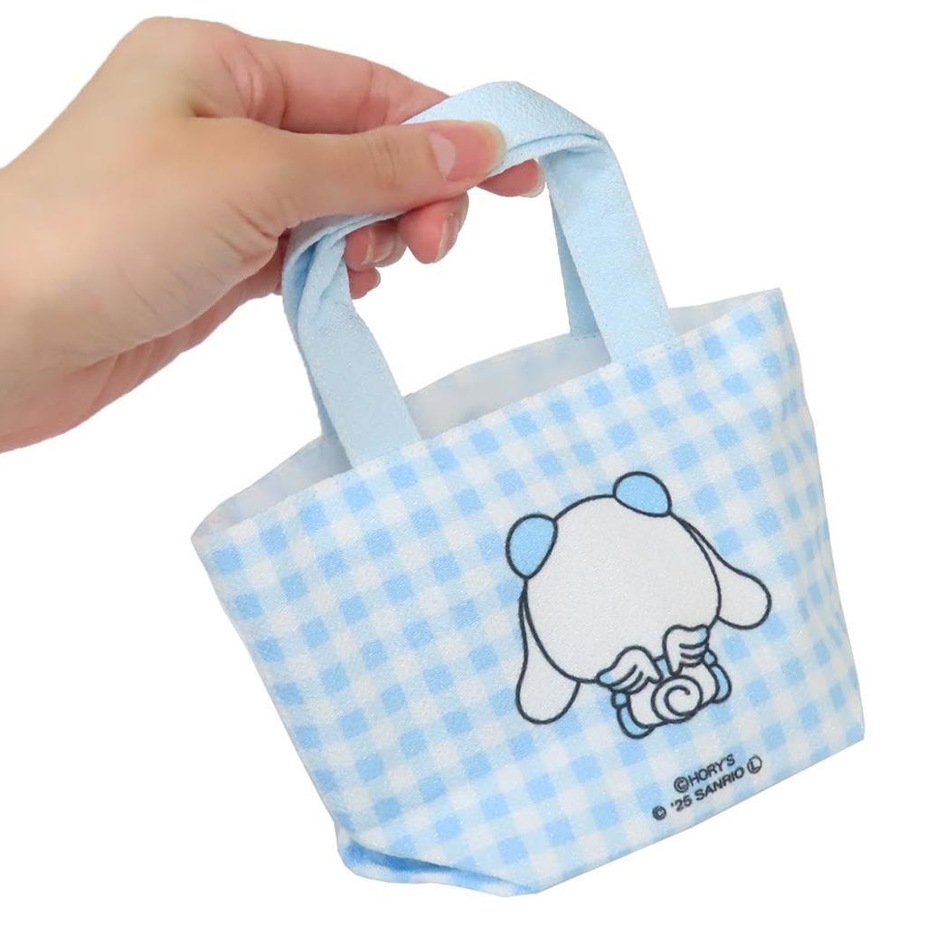 Marimo Craft Panshell x Sanrio Characters Mini Tote BagMini Tote Bag, Compact and Cute, Panshell x Cinnamoroll, Approx. W160 x H100mm