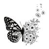 [R6019] - Лист наклеек «Бабочки Цветы» - 20х70 см.