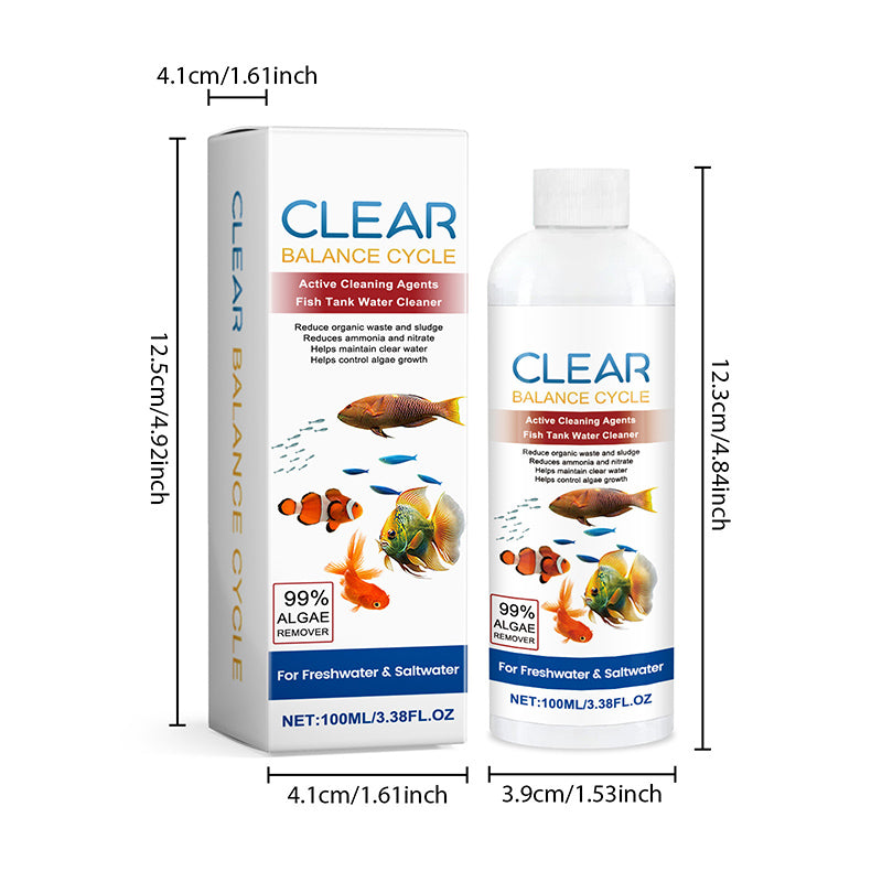 Мощный очиститель воды для аквариума 100 мл Средство для осветления воды для аквариума Для очистки пятен/ила /Контроля роста водорослей