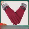 Warm Gloves for Autumn and Winter Women's Outdoor Cycling Gloves Plus Velvet Thickened Cold Proof Touch Screen Gloves