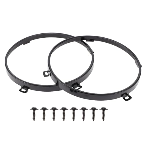 REPAIROCK Совместимо с Jeep Wrangler TJ 1997-2007, 7-дюймовые круглые ободки фар с металлическими кольцами (Лево и право) - Пара