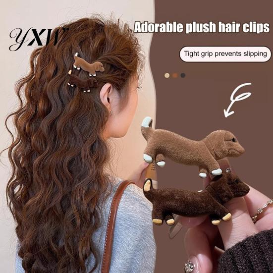 Dachshund Hair Clip 1/2Pcs Girl Hairpin Dog Decor Clips Side Cellulose Acetate Bang Pins Accessory New Year Gift Lover