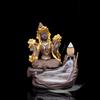1Pc, Purple Clay Handiwork The Statue Of Sakyamuni In India Backflow Incense Burner Incense Stick Holder (Without Incense)